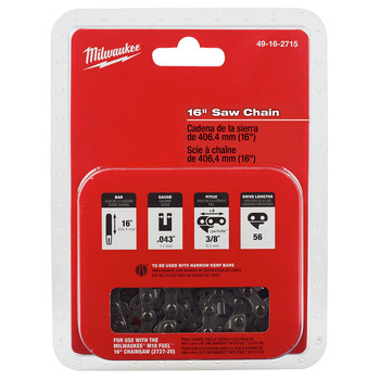 Milwaukee 49-16-2715 16 in. Saw Chain Milwaukee 49-16-2715 16 in. Saw Chain