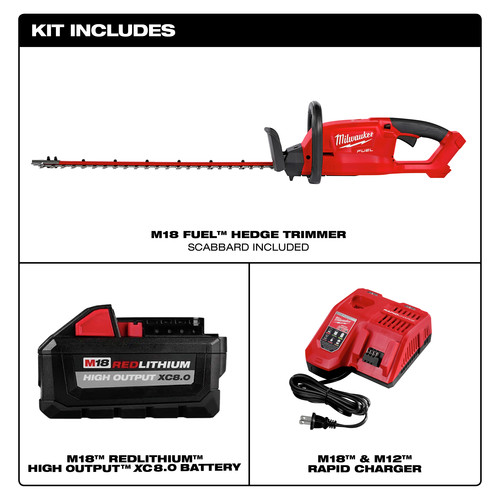 milwaukee battery powered hedge trimmer