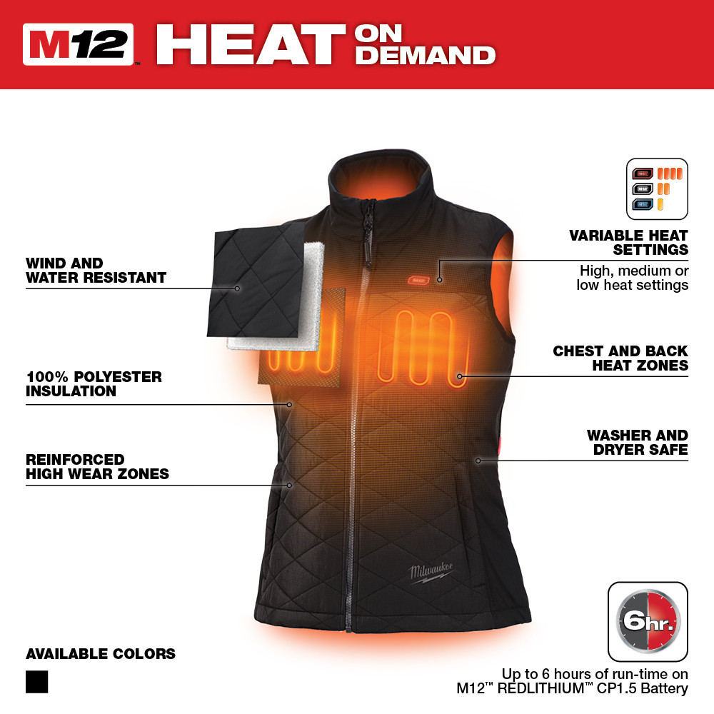 Milwaukee 333B20L M12 12V LiIon Heated Women's AXIS Vest (Vest Only) Large CPO Milwaukee