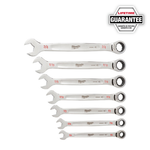 SAE Milwaukee Electric Tools MLW48-22-9416 Ratcheting Combination Wrench Set