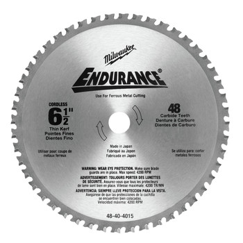 Milwaukee 48-40-4015 6-1/2 in. Circular Saw Blade (48 Tooth) Milwaukee 48-40-4015 6-1/2 in. Circular Saw Blade (48 Tooth)