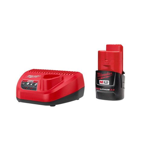 Milwaukee 48 59 2420 M12 Redlithium Cp 2 Ah Lithium Ion Compact Battery And Charger Kit Cpo Milwaukee