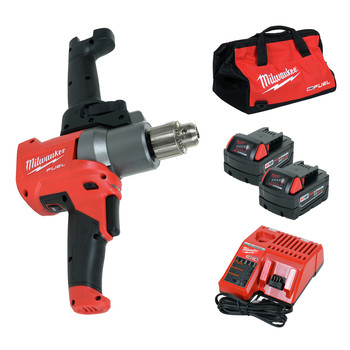 Milwaukee 2810-22 M18 FUEL Lithium-Ion 1/2 in. Cordless Mud Mixer with 180-Degree Handle Kit (5 Ah) Milwaukee 2810-22 M18 FUEL Lithium-Ion 1/2 in. Cordless Mud Mixer with 180-Degree Handle Kit (5 Ah)