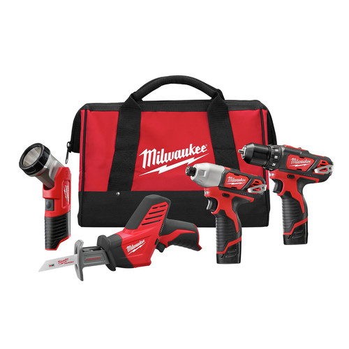 Milwaukee 2498 24 M12 Lithium Ion 4 Tool Combo Kit Cpo Milwaukee