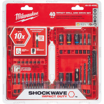 Milwaukee 48-32-4006 SHOCKWAVE 40 Pc Drill and Drive Bit Set Milwaukee 48-32-4006 SHOCKWAVE 40 Pc Drill and Drive Bit Set