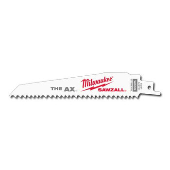 Milwaukee 48-00-8021 AX Super Sawzall Reciprocating Saw Blade 5/8 TPI, 6 in. (25-Pack) Milwaukee 48-00-8021 AX Super Sawzall Reciprocating Saw Blade 5/8 TPI, 6 in. (25-Pack)