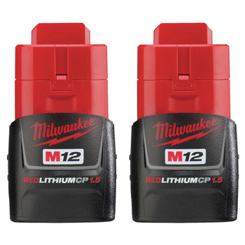 Milwaukee 48-11-2411 M12 REDLITHIUM CP 1.5 Ah Lithium-Ion Compact Battery (2-Pack) Milwaukee 48-11-2411 M12 REDLITHIUM CP 1.5 Ah Lithium-Ion Compact Battery (2-Pack)