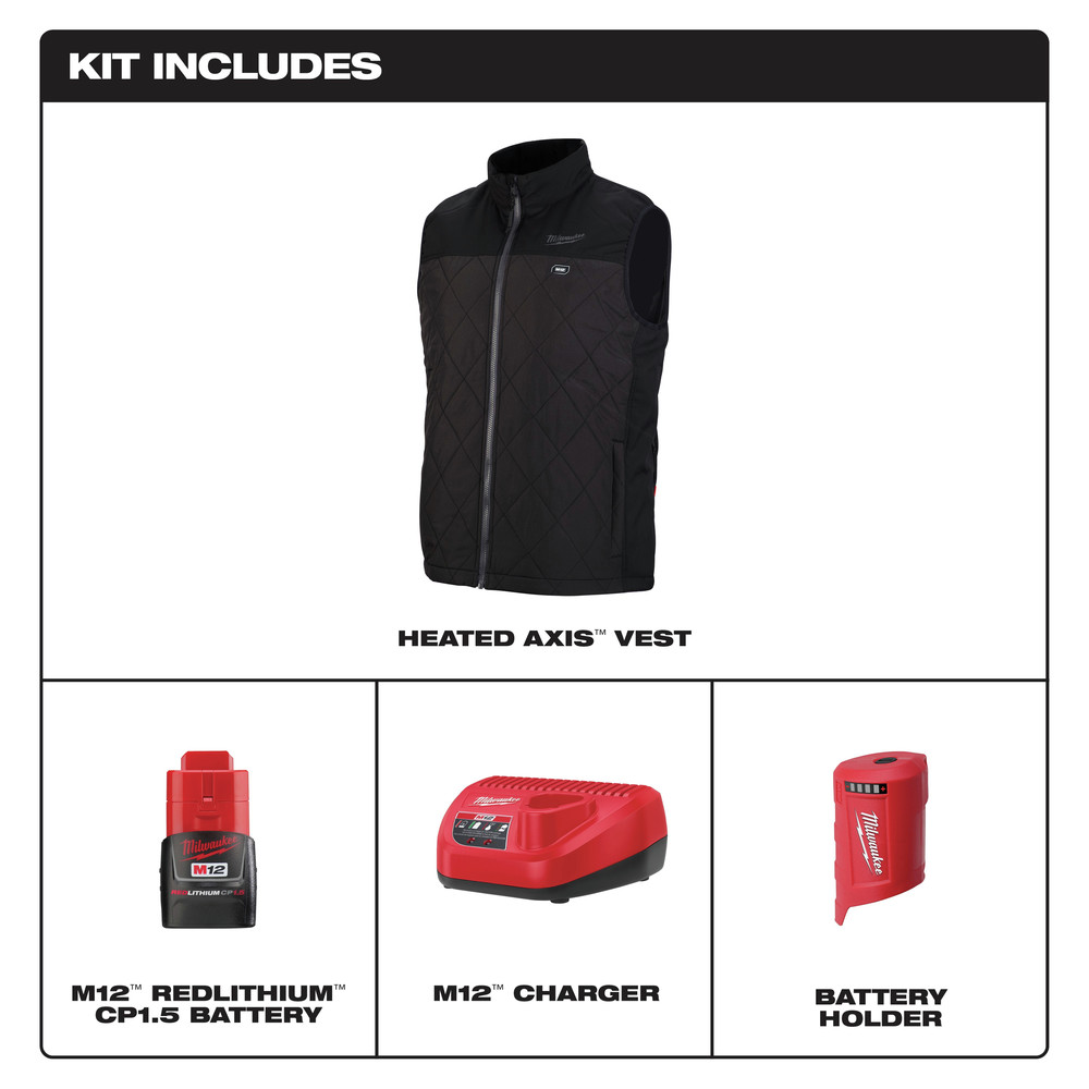Milwaukee 303B21XL M12 12V LiIon Heated AXIS Vest Kit XL CPO Milwaukee